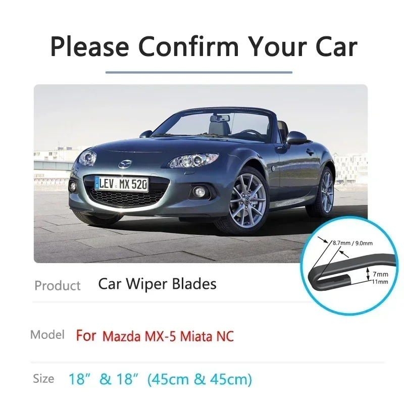 For Mazda MX-5 MX5 Miata NC 2006~2015 Car Wiper Blades Front Windows Windscreen Windshield Car Accessories 2007 2008 2009 2010