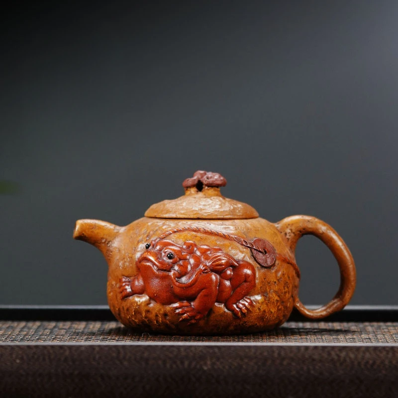 

320 мл Исин Фиолетовые Глиняные Чайники Ручной Работы Jin Chan Горшок Сырой Рудный Краб Желтый Сек Грязевой Чай Заварочный Чайник С Фильтром Чай Цзыша