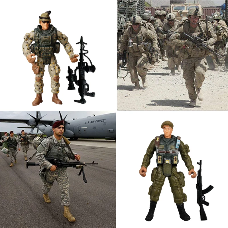 Soldados das Forças Especiais Figuras de Ação Playset, Homens do Exército e SWAT Team, Jogo da Segunda Guerra Mundial, Modelo de Arma Militar, Garoto, Presente do Menino, 12pcs