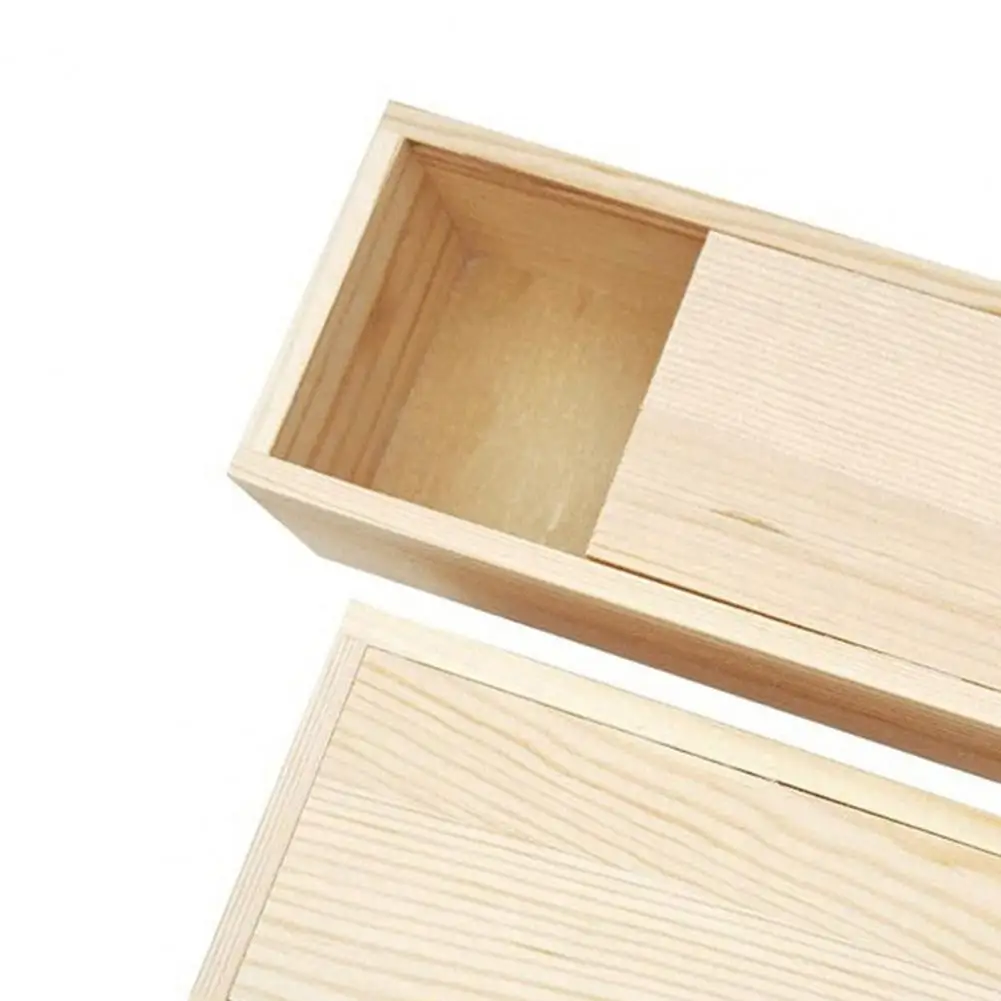 Uniform Color Organizer Natural Wood Storage Box with Drawer Lid Handmade Durable Organizer for Home Office Eco-friendly