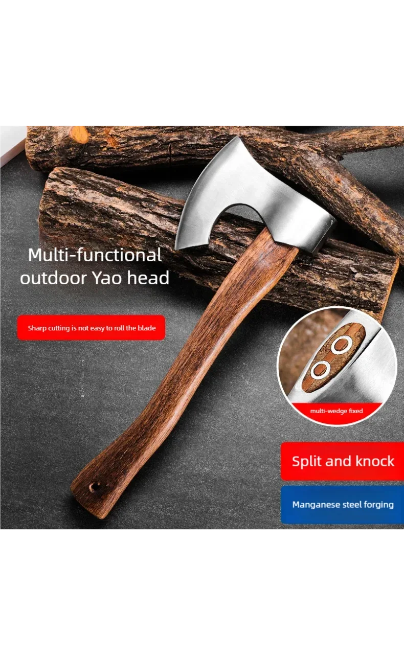 

Outdoor Camping Survival Tactics Multi functional Axe Woodworking Specific Side Blade Handle Hardwood Fierce Axe