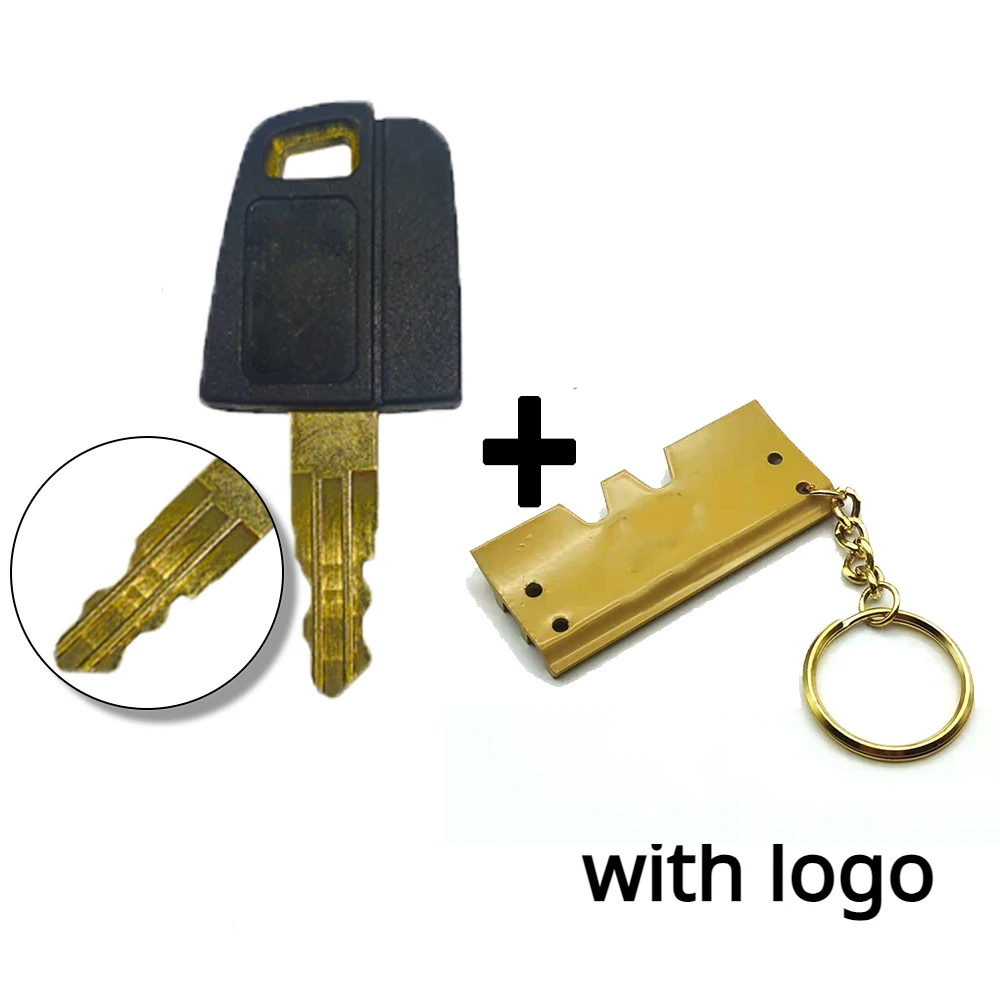 5P8500 Ignition Key with Bucket Key Chain Excavator Heavy Equipment Keychain F0002