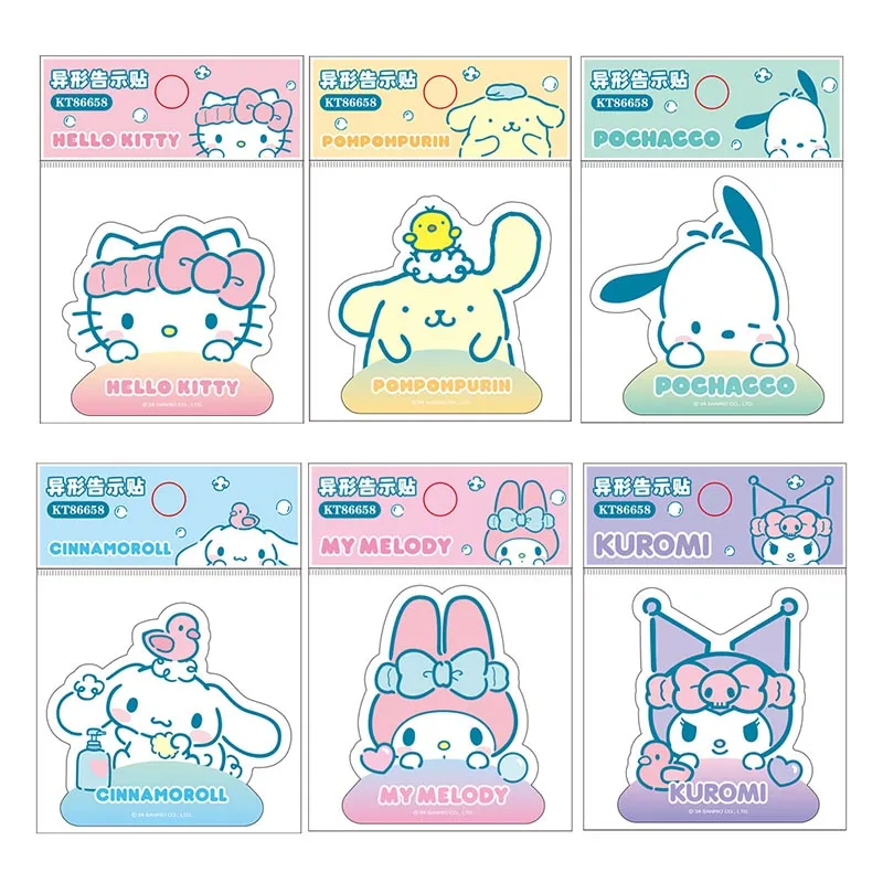 6pcs/lot Sanrio Kitty Pochacco Memo Pad Kawaii Melody Sticky Notes Stationery Label Notepad Planner Sticker Post School Supply