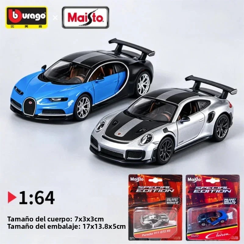 Maisto - Modelo de Coche de Aleación Fundida a Presión a Escala 1:64 del Porsche 911 GT2 RS, Simulación de Superdeportivo, Colección, Decoración, Juguete para Niños, Regalo
