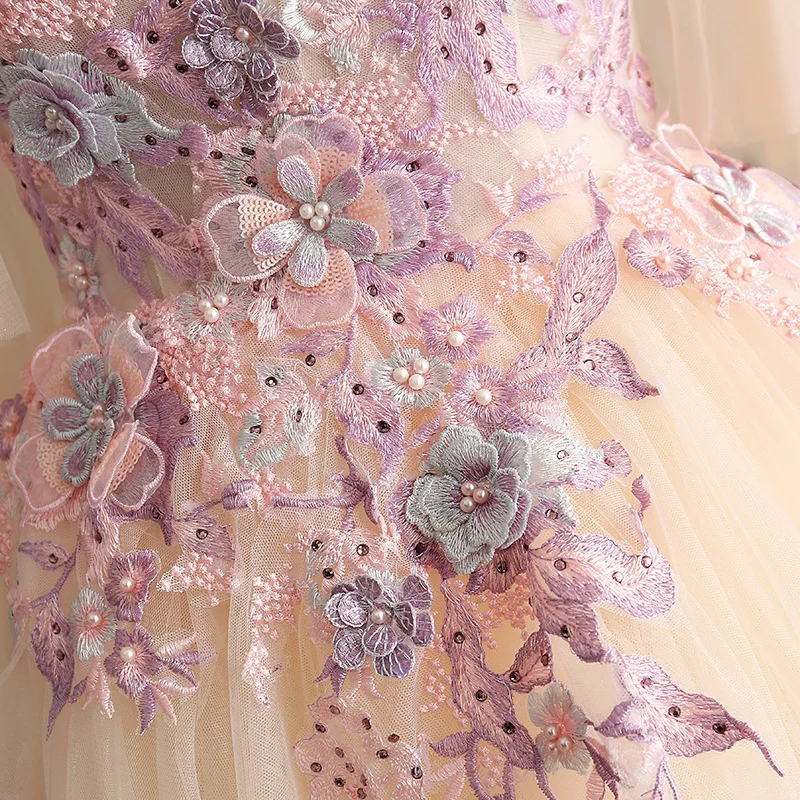 جديد عميق الخامس مرحلة طويلة أداء منفرد فستان الزفاف الملونة استضافة الفن امتحان استوديو موضوع نفخة فستان حزام أنيق #6