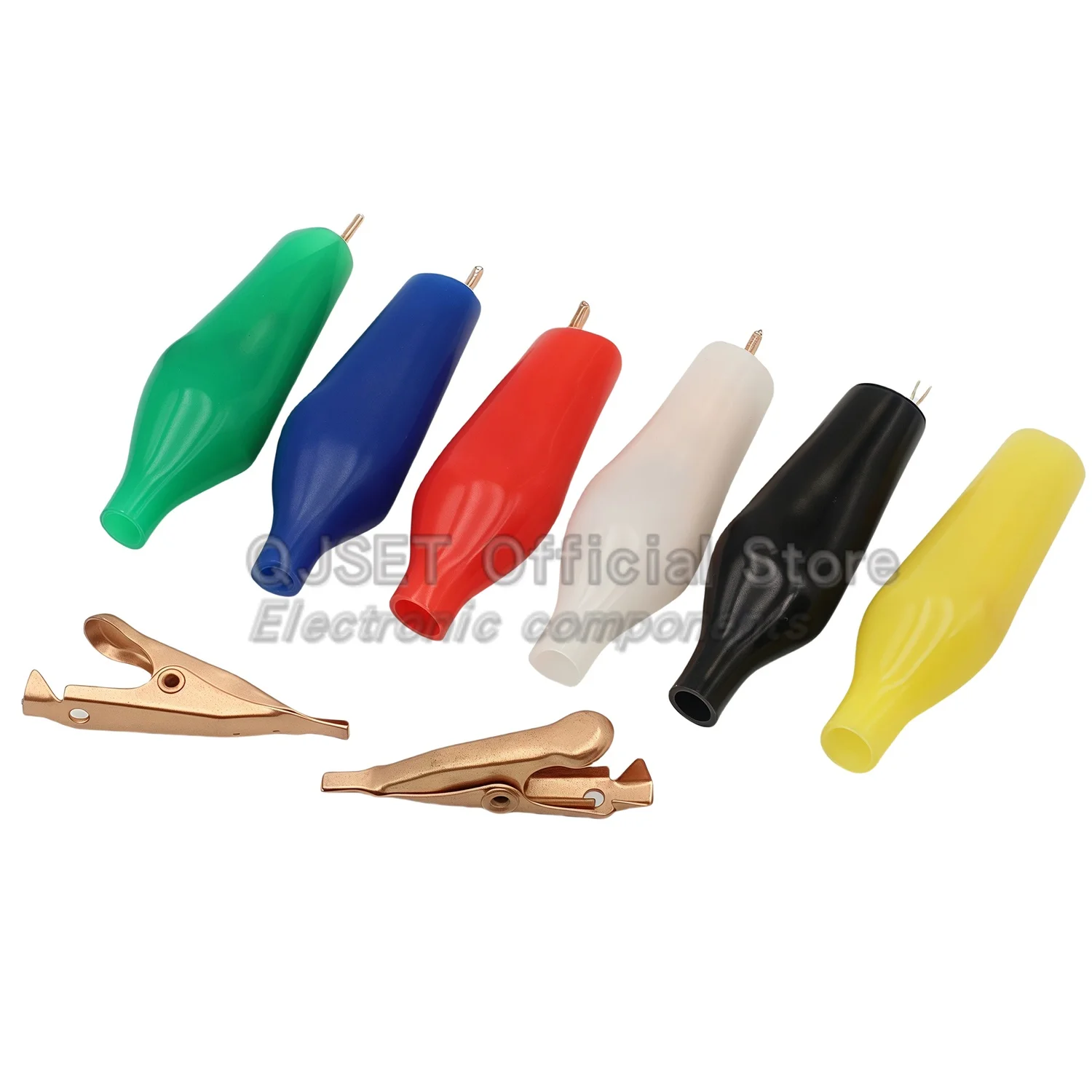 5 Stück 28 mm kleine flache Krokodilklemme aus reinem Kupfer, flache Clips, zahnlos, kleine Kupferklammern, Testklammern, Mantelklammer, Rot, Schwarz, 5 A