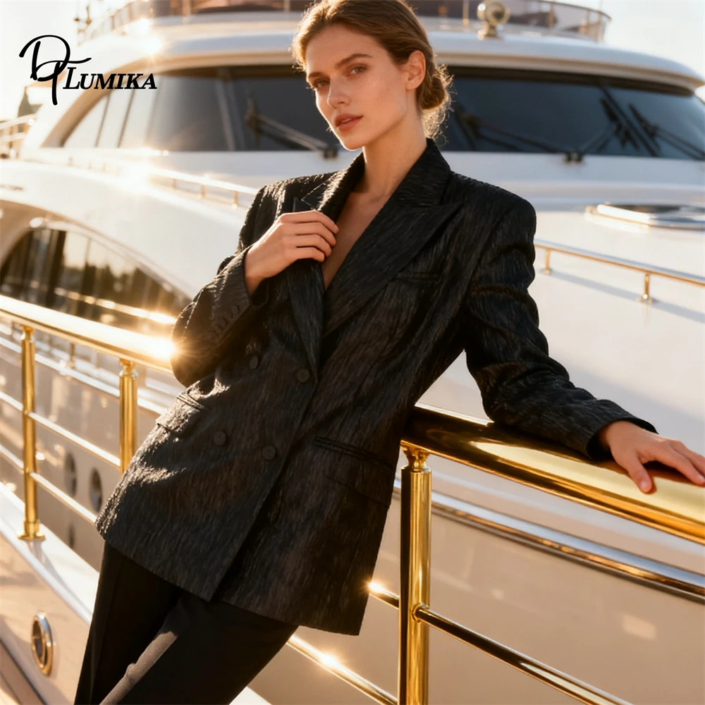 

DTLumika, Новое поступление 2025 года, плиссированный пиджак для женщин, высококачественный темпераментный дизайн, модный пиджак, женский осенний пиджак