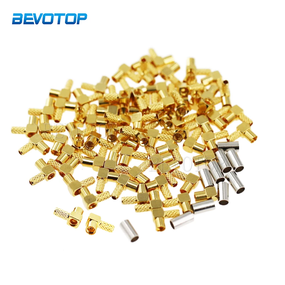 10PCS/Lot MMCX Female Jack Right Angle 90 Degree Crimp 50ohm RF Connector for RG174 RG178 RG179 RG316 LMR100 Cables