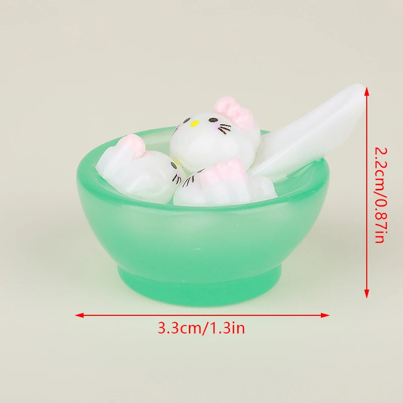 Mini Resina de Desenhos Animados Luminosos, 3D Figuras Animais Kawaii, Acessórios Miniatura, Anime Flatback, Figura Sanrio, Bolinho Doce, 1Pc