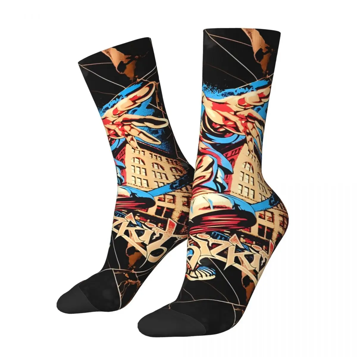 Rap Men's Socks Vintage Harajuku Limp Bizkit Street Style Novelty Pattern Crew Sock