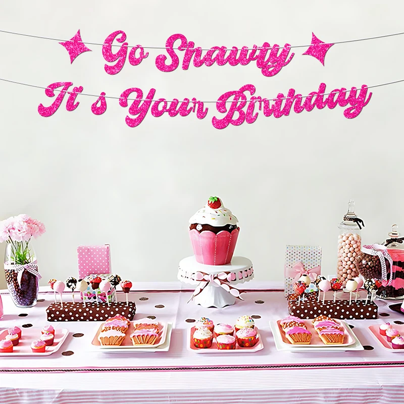 YOMDID Geburtstags-Banner, glitzernd, „It's Your Birthday Party“-Banner, Hip-Hop-Mottoparty-Dekoration, lustige Foto-Requisite, hängende Ornamente – Detail 9