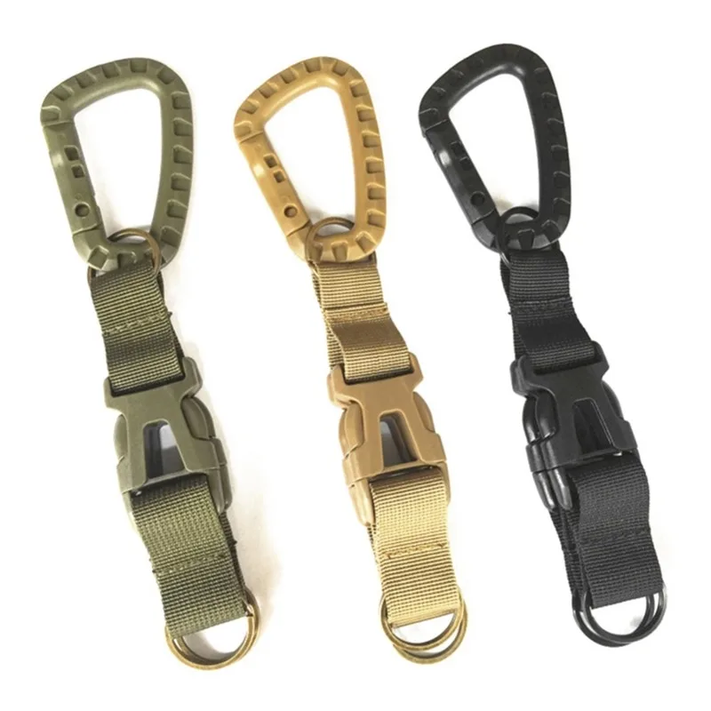 D-shaped Mountain Buckle Outdoor Sports Ribbon Belt Hook Neutral Solid Color Style Multifunctional Multi-purpose Keychain