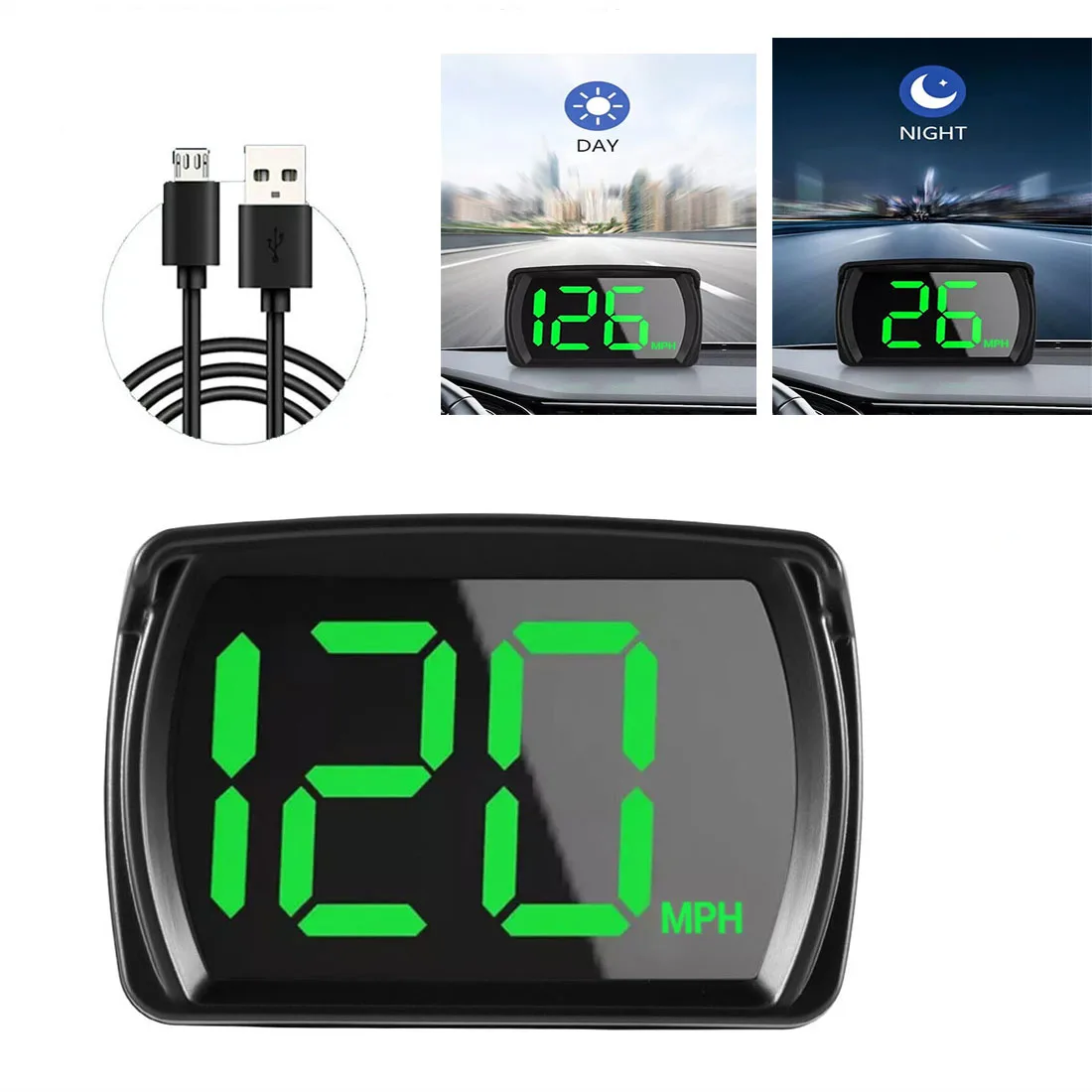 Universal GPS Digital Speedometer Car Truck Motorcycle Head Up Display Odometer HUD MPH