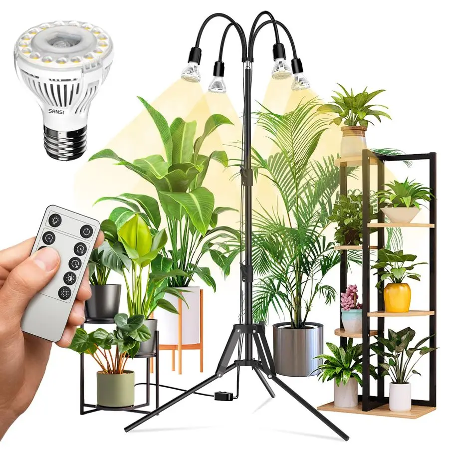 

Grow Lights for Indoor Plants, 4 Head Dimmable Plant Lights for Indoor Growing, 3564 Adjustable Tripod LED Grow Light Lamp with