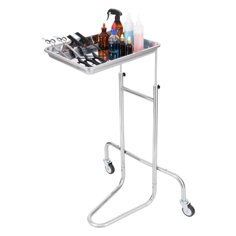 Single pallet stainless steel laboratory cart with 2 silent wheels