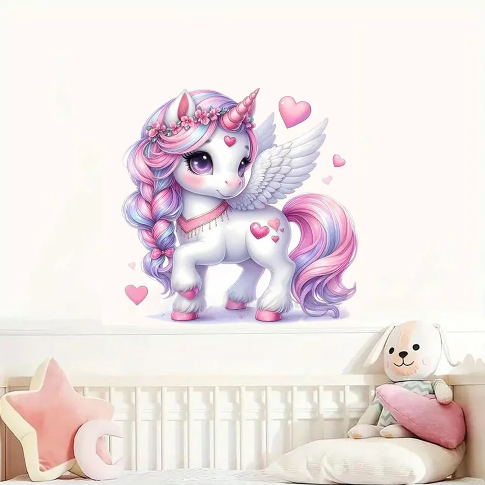Pink Unicorn  Stickers, Bright Bathroom for Home Decoration, Vinyl Car Decals, Art Wall Paper