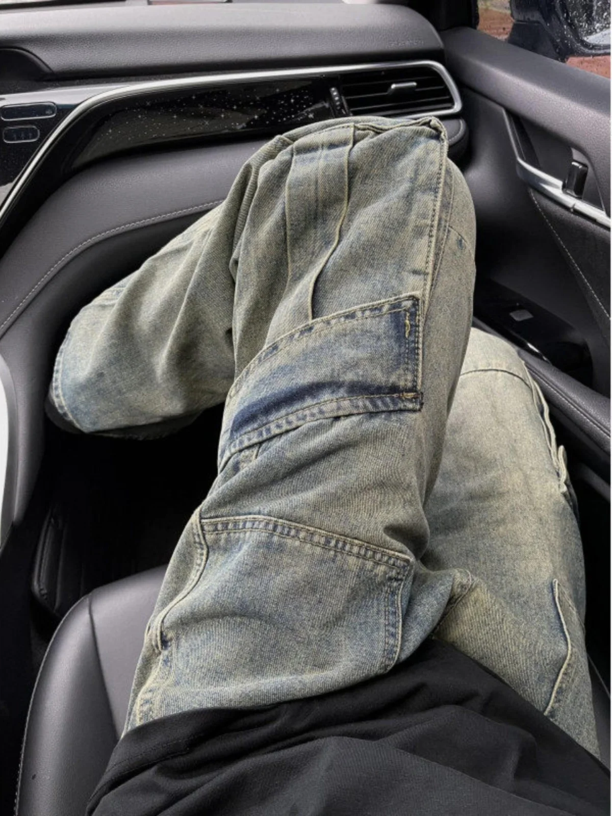 

American Style Loose Wide Leg Workwear Jeans Men's Autumn Winter Washed Retro High Street Trendy Loose Straight Casual Pants