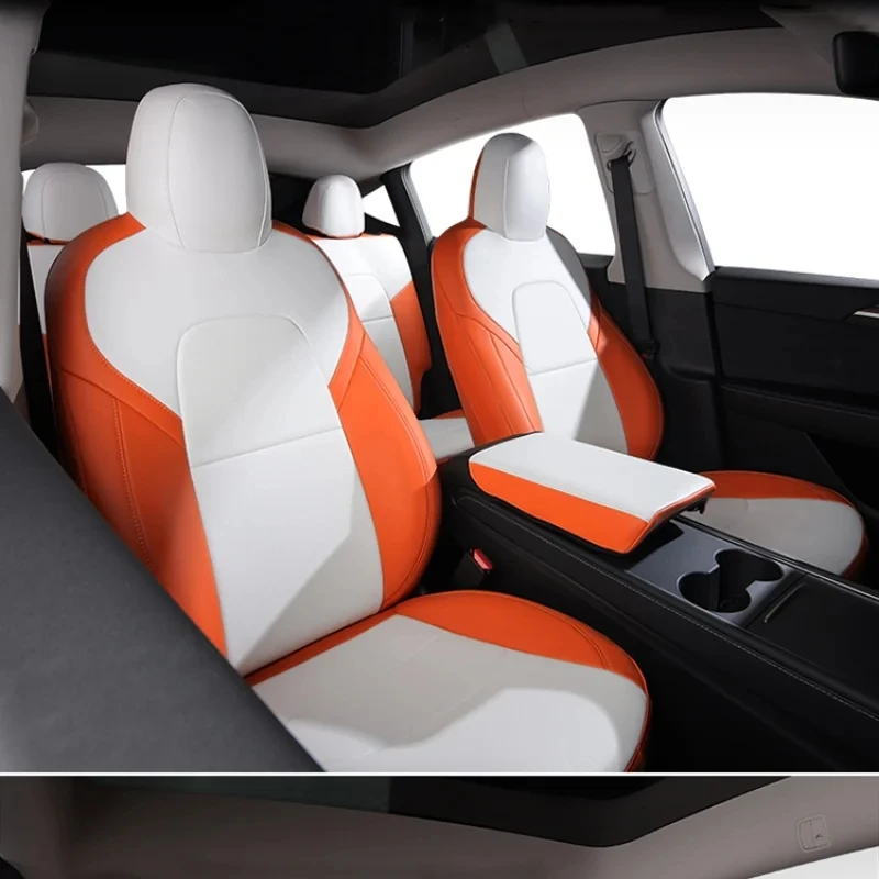 Custom Fit Car Seat Covers for Tesla Model Y Accessories Full Surround Durable Front and Rear Seat Full Set for Model Y Only