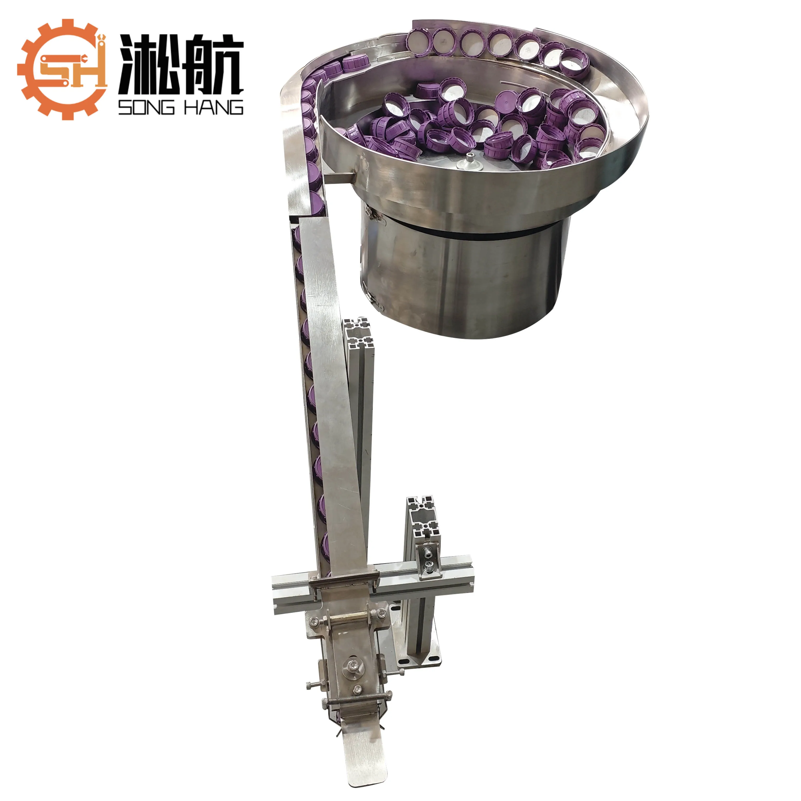 Bottle Cap Automatic Packaging Line Feeding System Vibratory Bowl Feeder Vibrating Feeders with Hanging Track