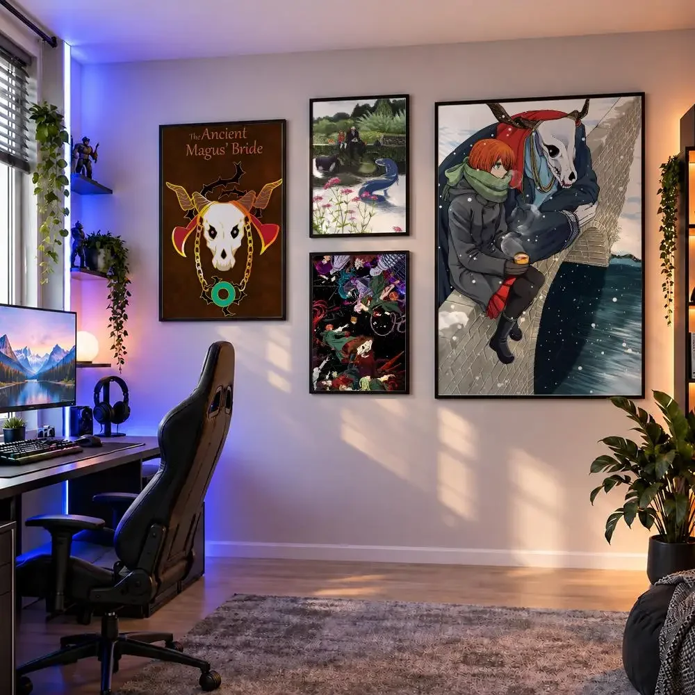 Anime Ancient Magus Bride Chise Elias Poster Wall Art PP Waterproof HD Self Adhesive Modern HomeDecor Living Room Apartment Gift
