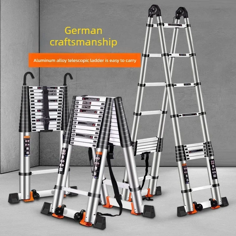 Aluminum alloy telescopic ladder Bamboo ladder Herringbone ladder Multifunctional folding ladder Thickened lifting stairs