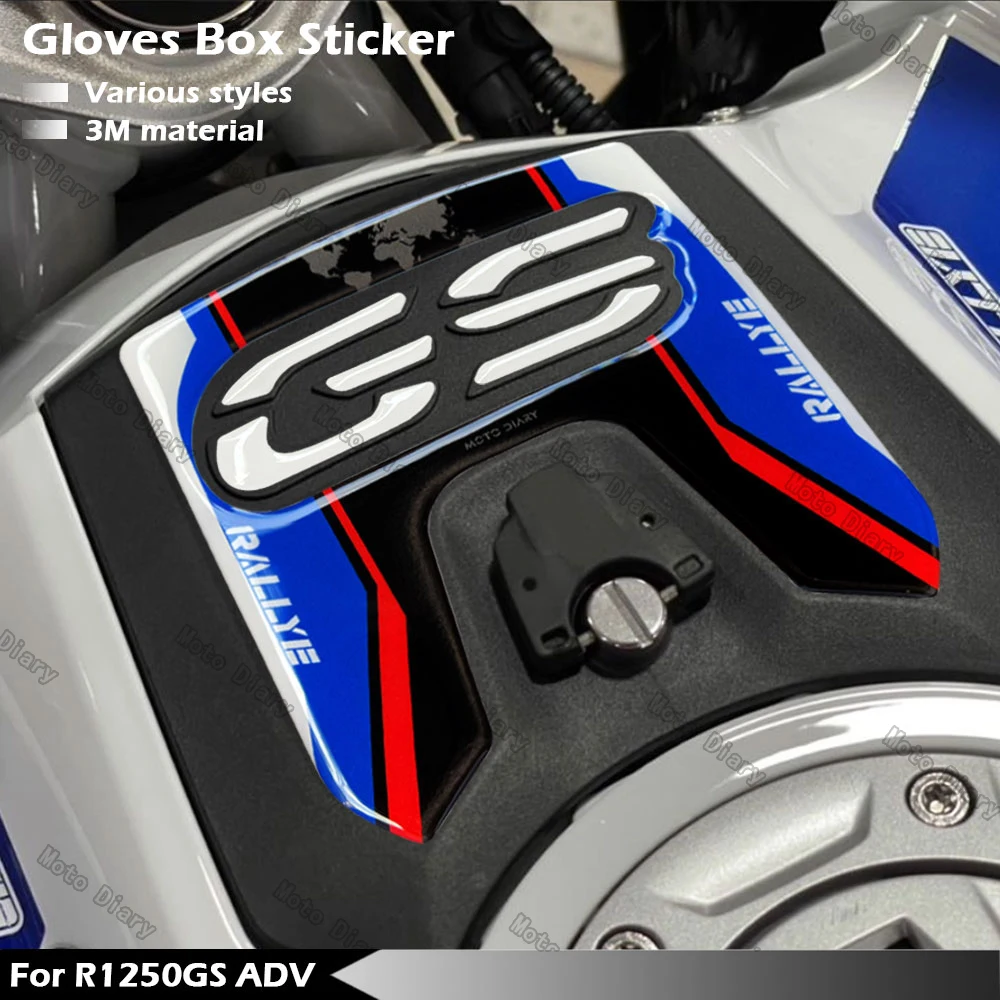 For R1250GS Adventure Rallye R 1250 GS Adventure R 1250GS ADV 3D Sticker Gloves Box Protection Decals 2018-2024 Triple Black