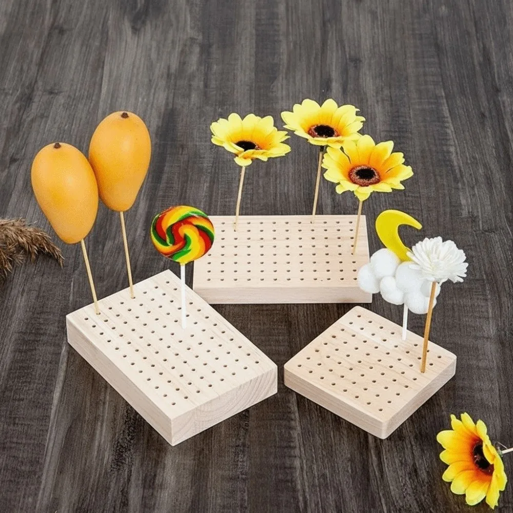 54/65 Slots Hairpin Wooden Insert Board Jewelry Stand 5mm DIY Storage Board Organizer Space-Saving Stall Wooden Base Gift