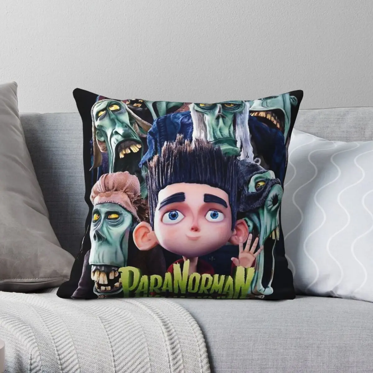Paranorman Anime Movie Square Pillowcase Polyester Linen Velvet Printed Zip Decor Room Cushion Cover 45x45