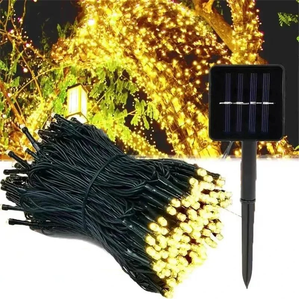 300LED Solar String Light Fairy Outdoor Garden Waterproof Lamp 2024 Christmas Garland Xmas Holiday Party Home Decoration