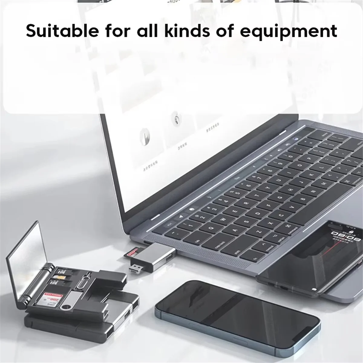 GOB-o7 في 1 قارئ بطاقات متعدد الوظائف صندوق تخزين بطاقة SD حافظة OTG محول USB2.0 نوع-C محول بطاقة التخزين