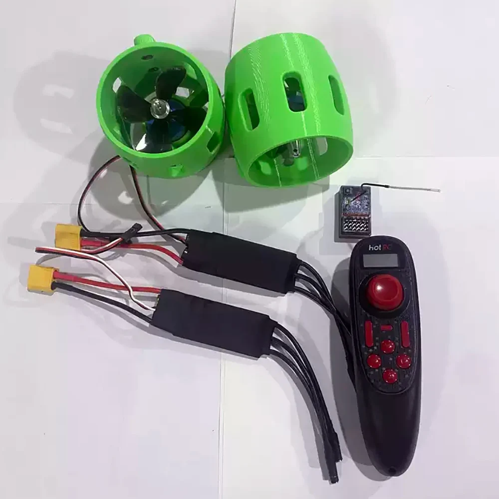 

Набор бесщеточных подводных подруливающих устройств 12 В, 4-лопастной пропеллер с двунаправленным ESC и радиоуправлением для лодок, игрушек ROV