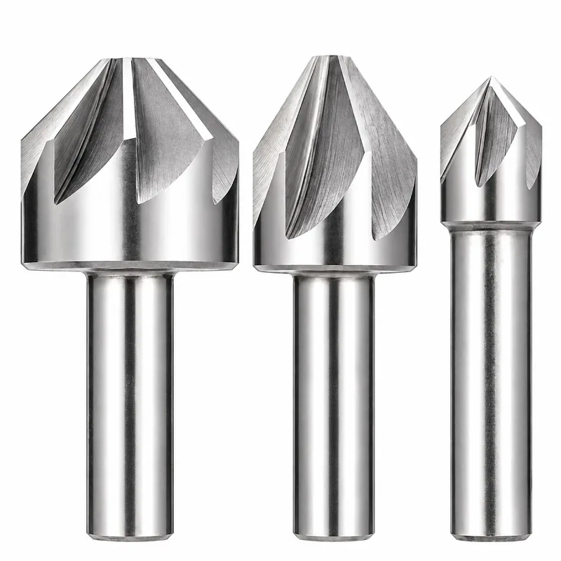HSS Chamfer Milling Cutter 60 90 120 Degree CNC Chamfering End Mill Drill Bit 6-50mm for Metal Steel Deburring Cutting Tool