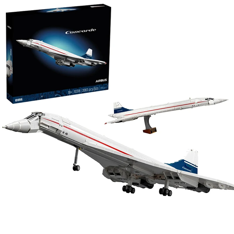 2083PCS Creative 1:60 Concorde Supersonic Airliner Building Blocks 10318 Assemble Bricks Toy Birthday Gift For Children Kids