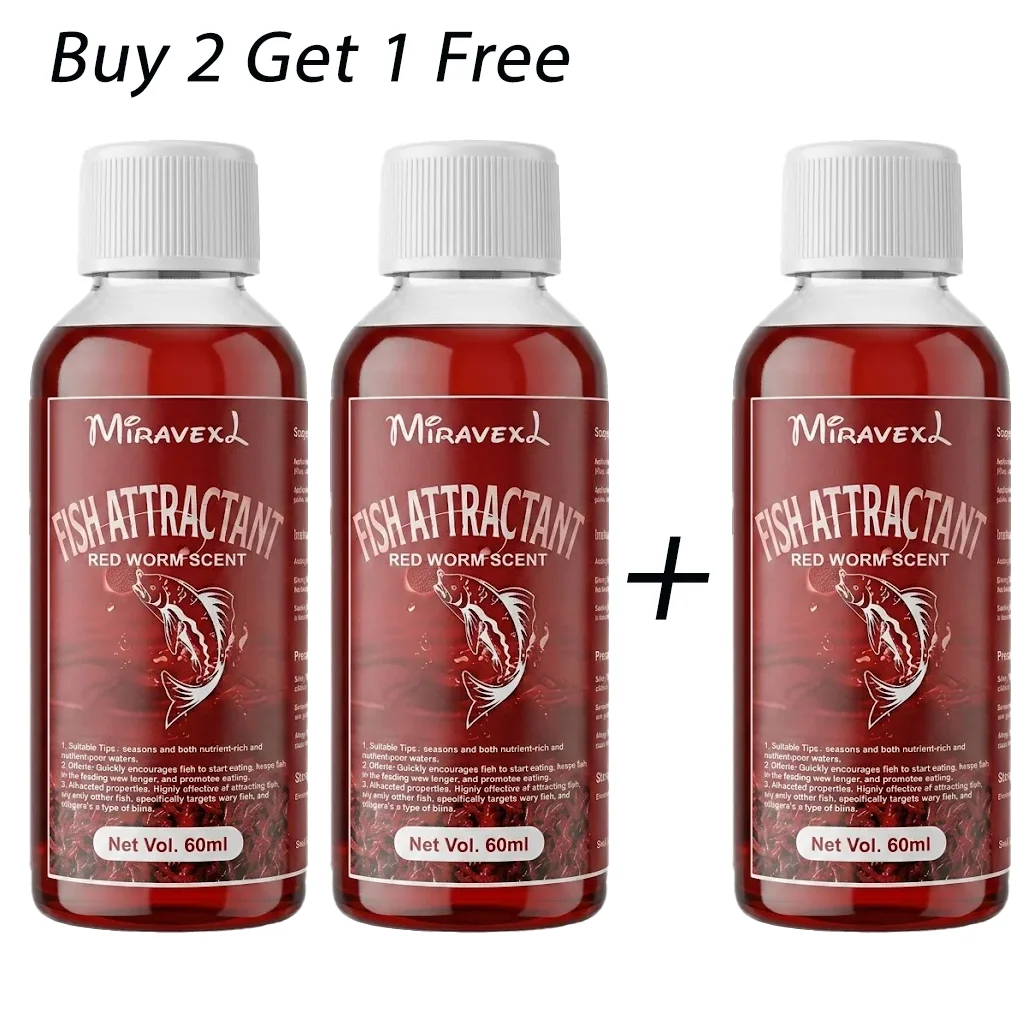 MIRAVEXL Natürlicher Roter Wurm Flüssigköder 60ml, Stark Duftender Fischlockstoff für Karpfen, Forelle, Hecht, Süßwasser-Angeln