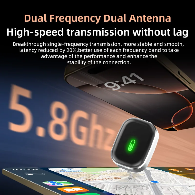 Модернизированный мини-адаптер CarPlay из сплава 2025 года для Apple iPhone iOS 10+ и автомобилей с 2016 года, бесшовное соединение для нескольких пользователей