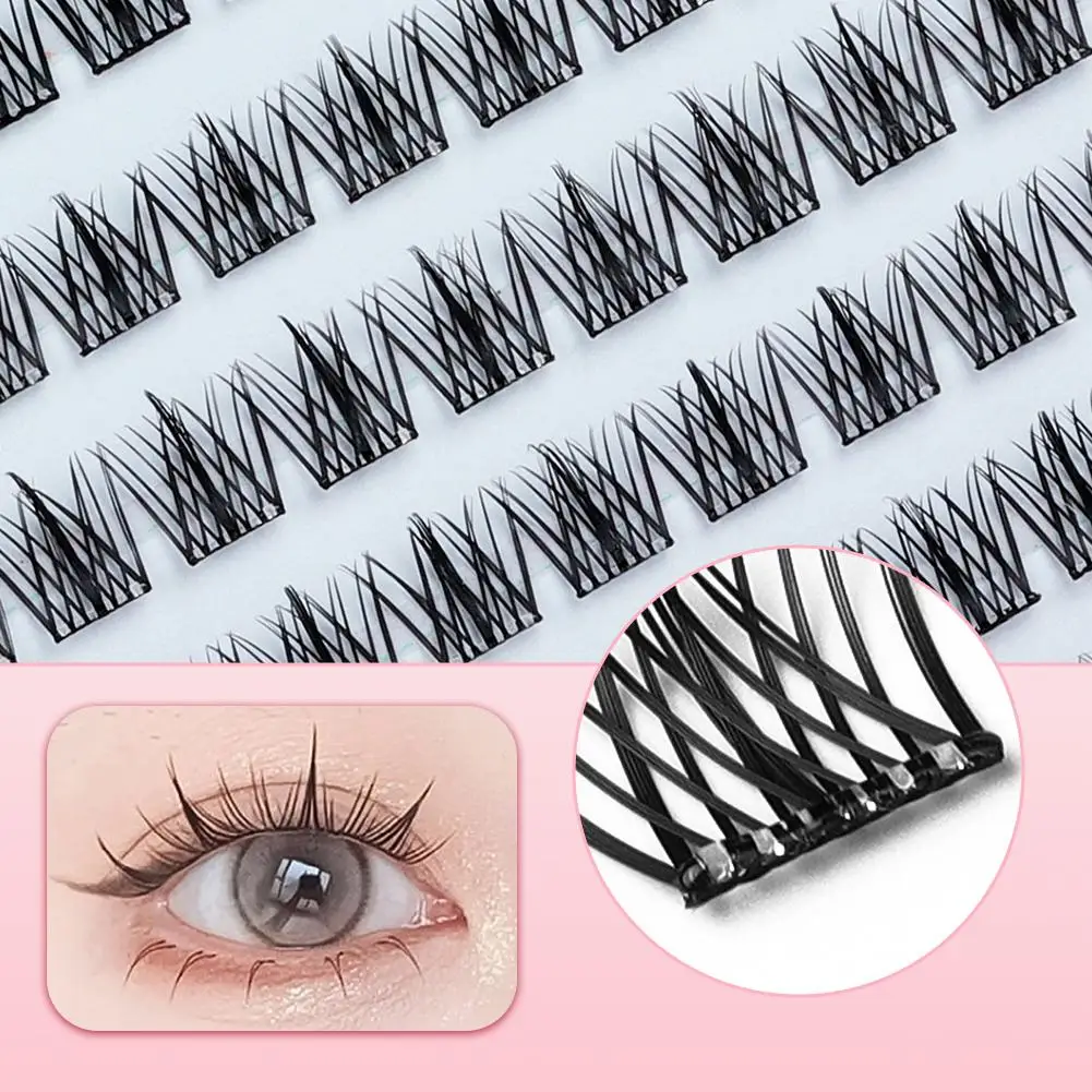 120 Clusters False Eyelashes Comic Lower Lash Extension Clusters Natural Self Adhesive False Eyelashes Reusable Eye Makeup Tool
