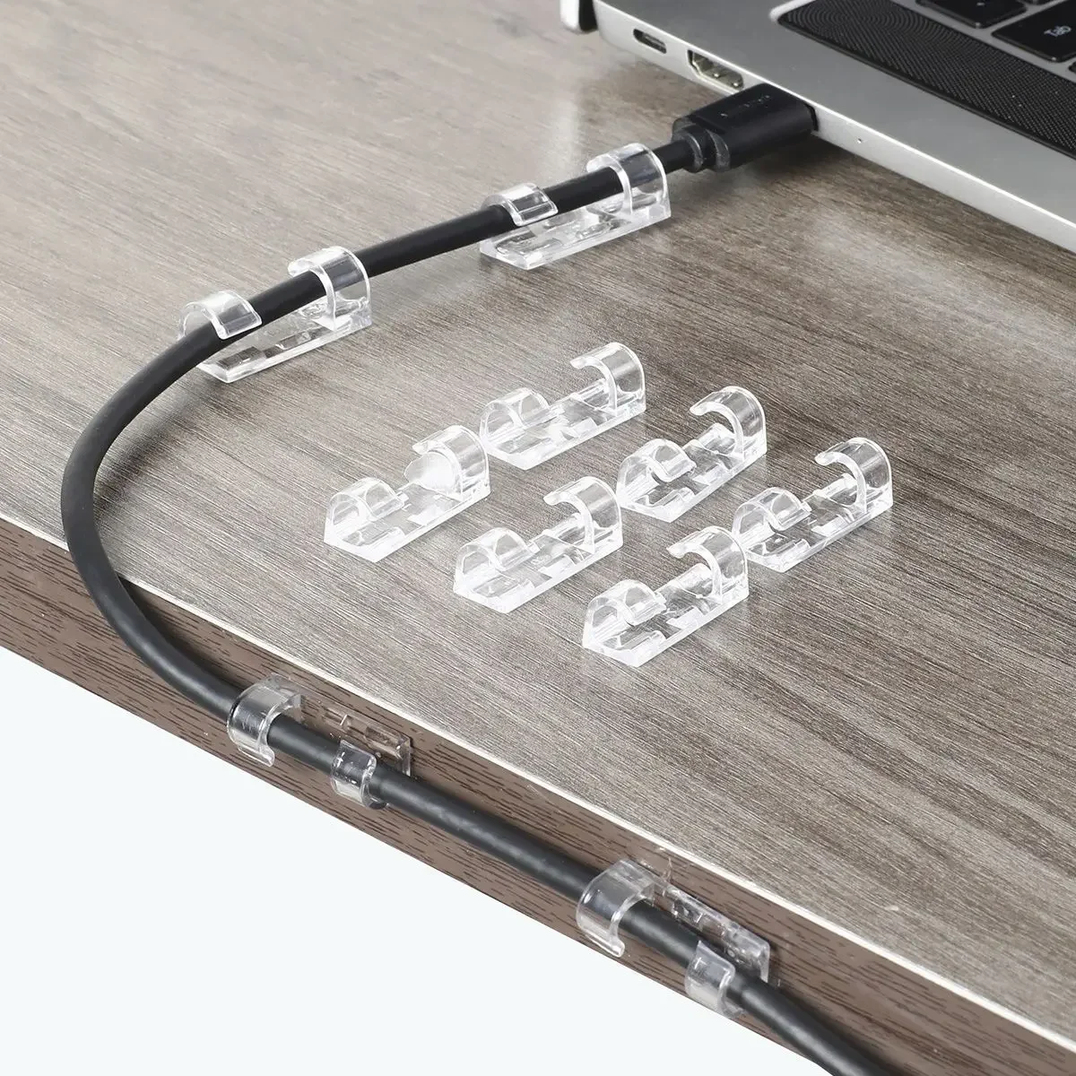 Transparent Cable Holder Clips Self Adhesive Home Office Desk Electric Wire Mount Organizer Multi-purpose Plastic Clamp