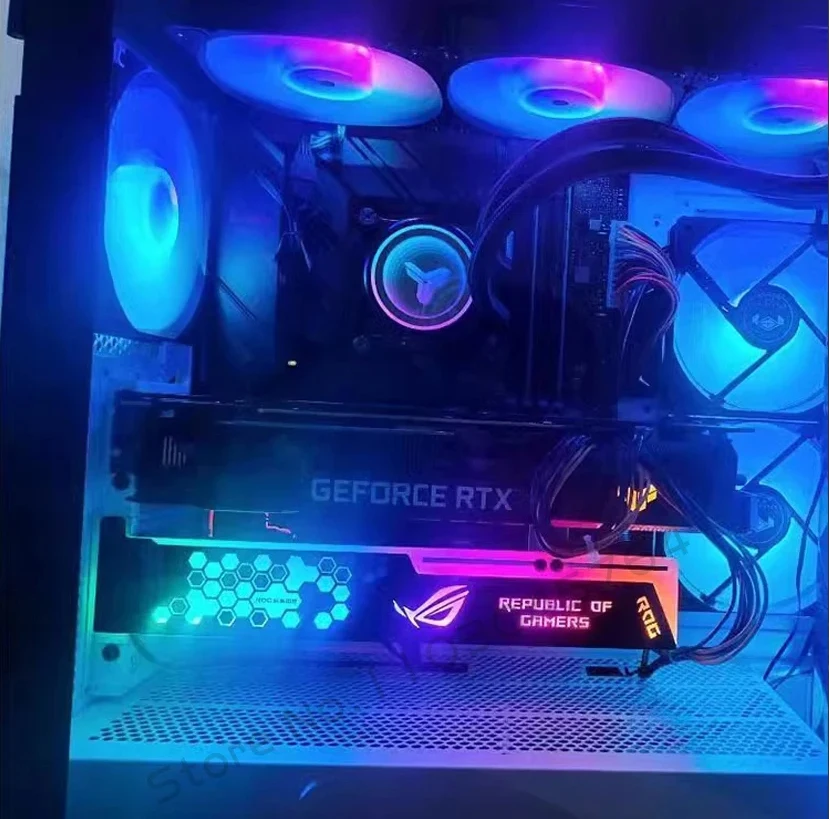 GPU-Halter 5 V ARGB VGA-Unterstützung 3090 3080 4090 Grafikkartenhalterung M/B AURA SYNC, MOD Gamer-Schrank-Dekoration – Detail 7
