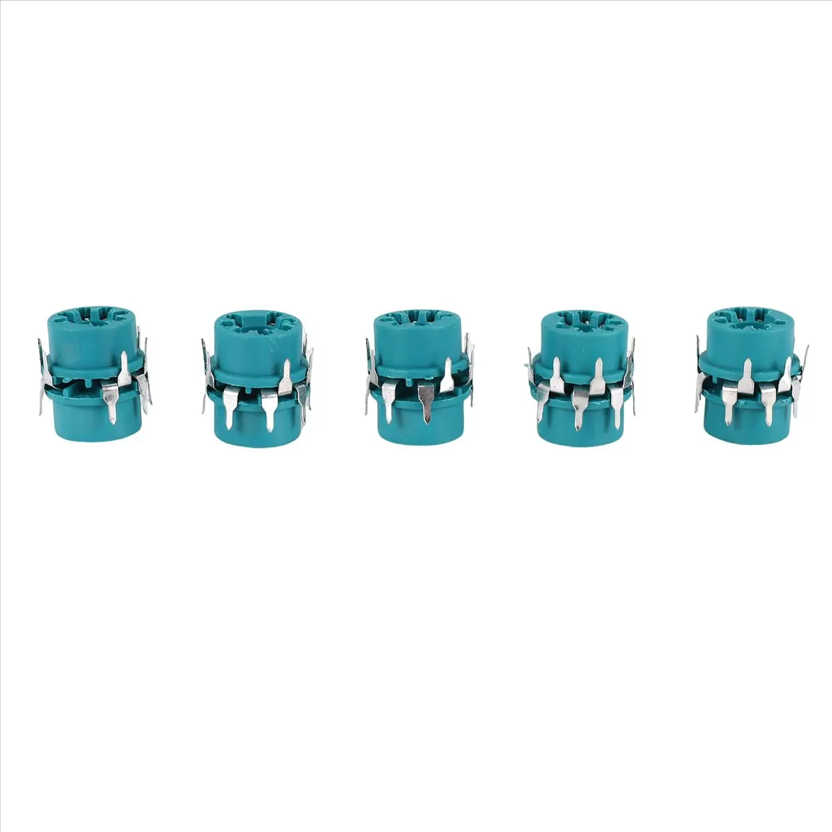 DTC5 7Pin Plastic Vacuum Tube Socket Valve Base for B&W 6J1 6Z4 6X4 12AE6 6AT6 6BK6 12AV6 6AQ6 6J5 Hifi Audio AMP 10Pcs Blue