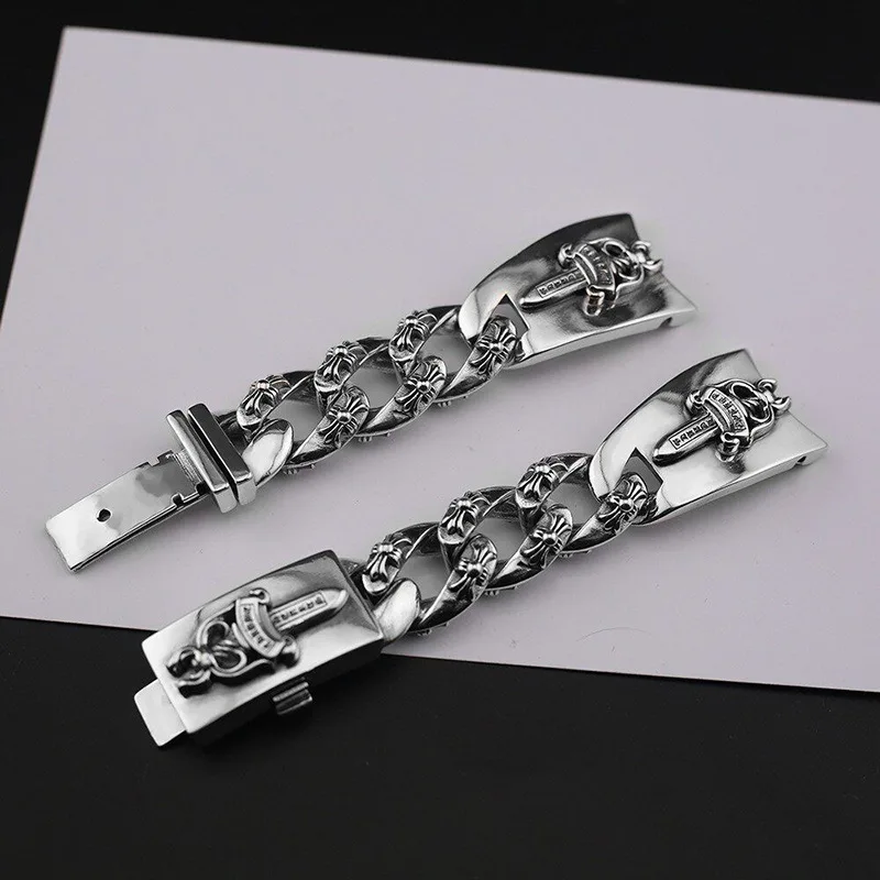 Ten Flowers retro chain water ghost strap punk lugs buckle bracelet watch band