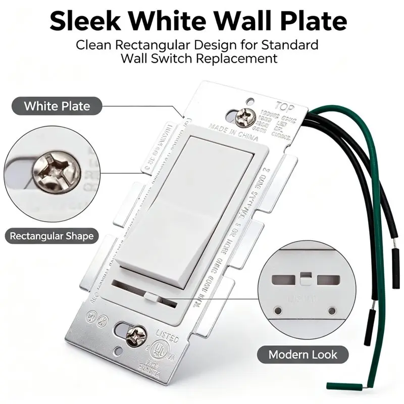 【A56X】Rotary Dimmer Switch, US Standard Dimming Function, Electronic Fan-Speed Controller, Slide/Rotation LED Light Dimmer(1PC)