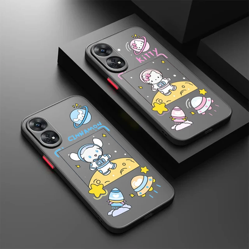 Cinnamoroll Kuromi melodia dla OPPO Reno 8T 8 7 6 5 Z F SE Pro Plus Lite TPU odporna na wstrząsy matowa półprzezroczysta obudowa telefonu