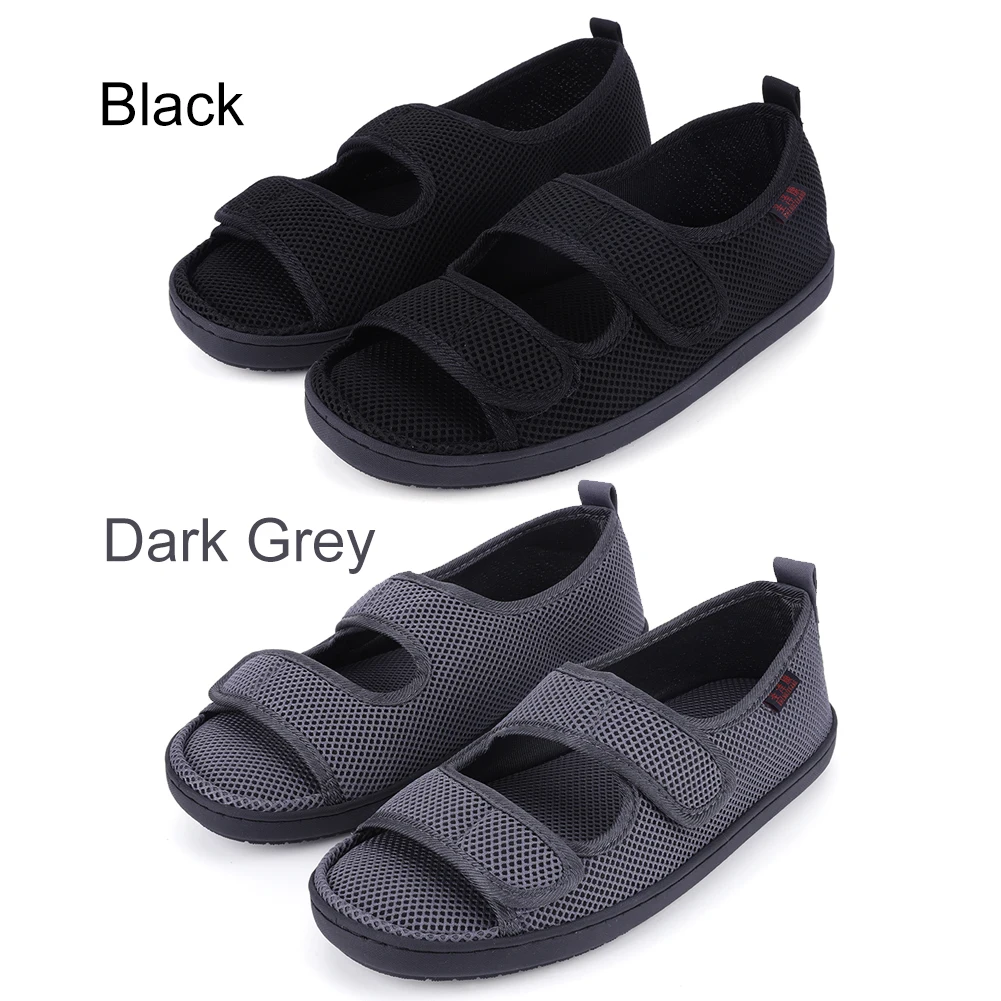 Diabetic Sandals Breathable Wide Feet Swollen Shoes Adjustable Hook & Loop Comfortable Walking Shoes for Seniors