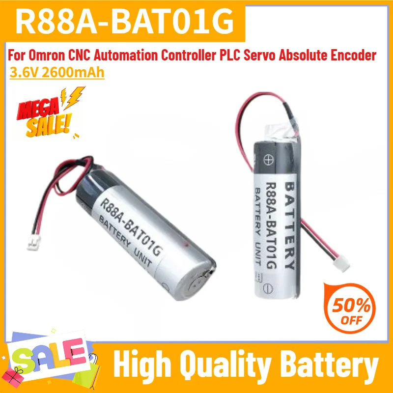 High Quality R88A-BAT01G 3.6V 2600mAh ER6V Lithium Battery For Omron CNC Automation Controller PLC Servo Absolute Encoder