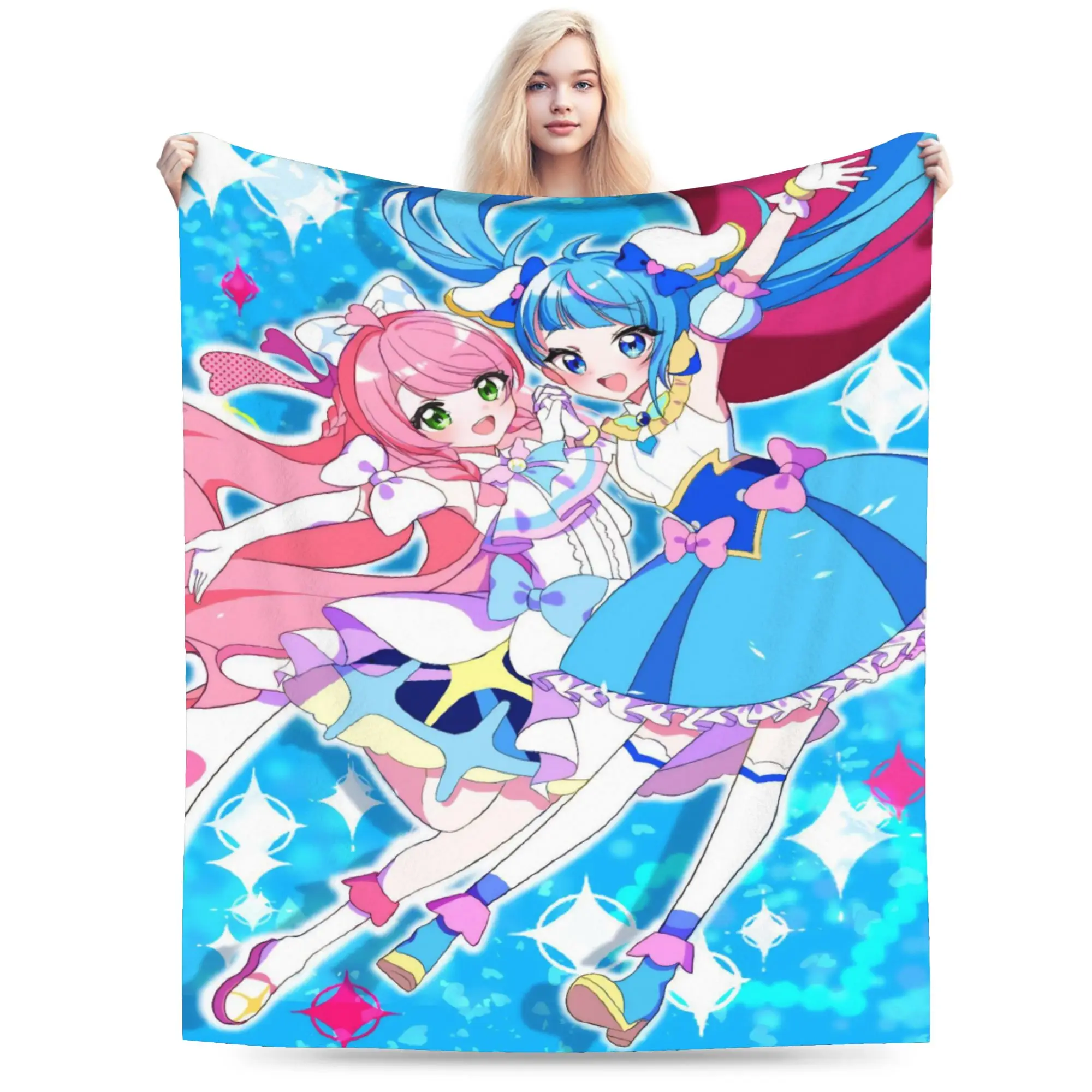 Soaring Sky Pretty Cure Blanket Flannel  Multifunction Lightweight Thin Throw Blankets for Bed Bedding Throws