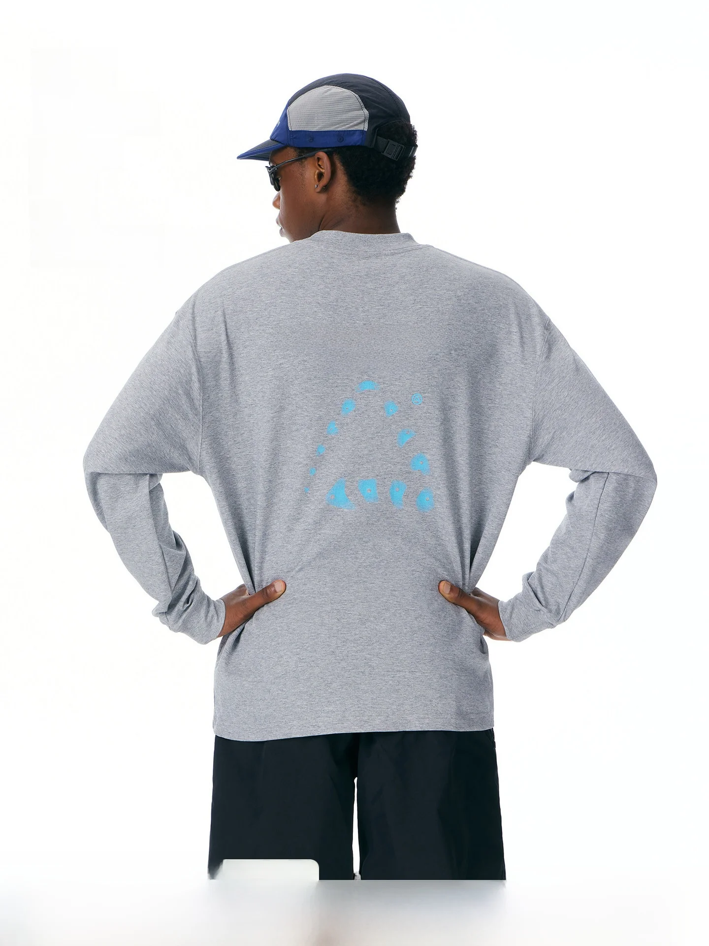 Outdoor Men's Long Sleeve T-Shirt round Neck Print Casual Cotton Sweatshirt UV Protection Wear Resistant Moisture Wicking