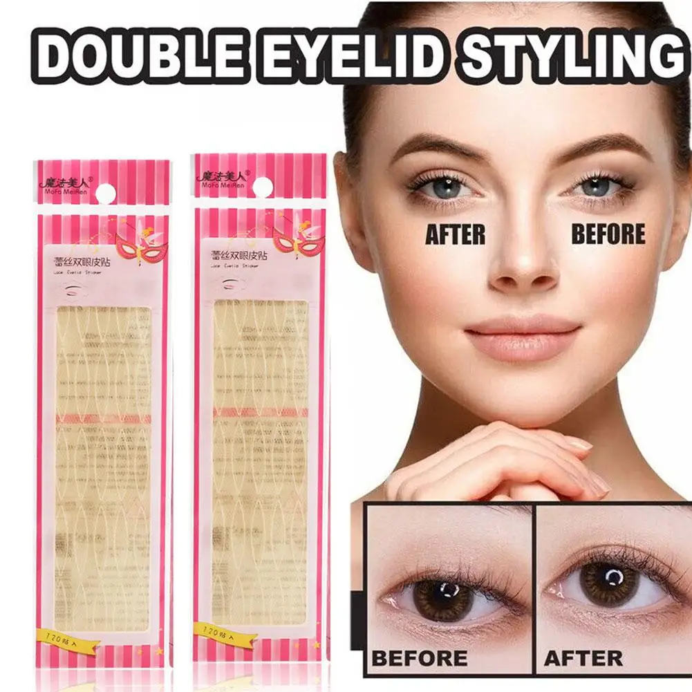

Clear Beige Stripe Self-adhesive Natural Eye Tape Makeup Tool Invisible Double Fold Eyelid Lace Paste Eyelid Tape Sticker