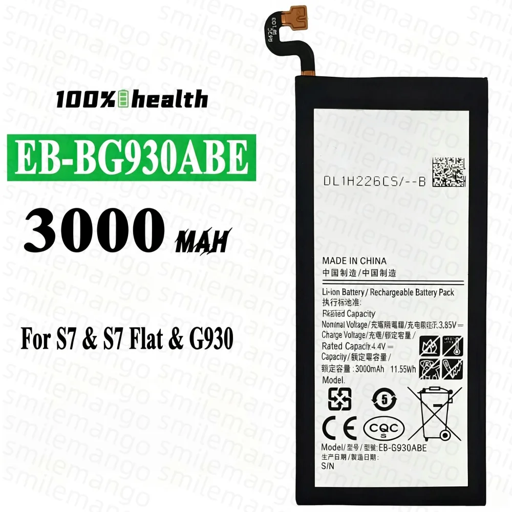 EB-BG930ABE Battery EBBG930ABE For Samsung Galaxy S7 G930 G930F G930FD G930W8 Replacement Mobile Phone Battery 3000mAh