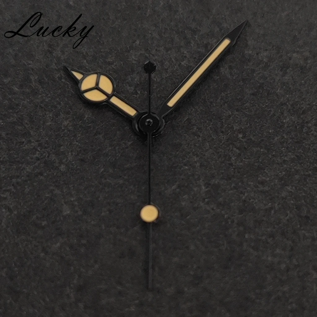 High Quality Retro NH35 Black Orange Hands Green Luminous Watch Hands Fit NH35/NH36/4R/7S Movement Watches Pointers