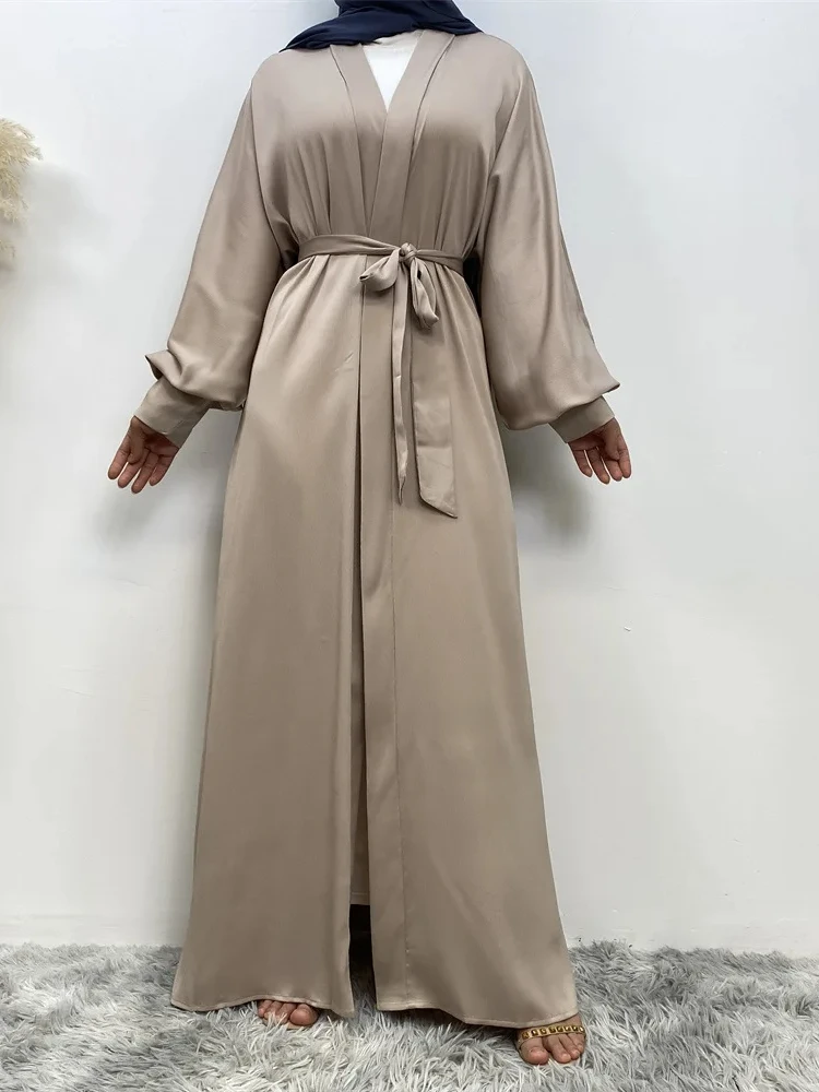 

Women Modest Abaya for Eid Muslim Dress Arab Dubai Cardigan Ramadan Morocco Abayas Long Robe Kaftan Jalabiya Arab Belt Loose